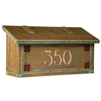 Decorative Wooden Mailbox with Roses